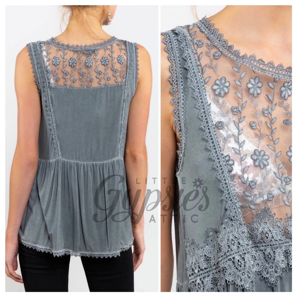 POL Windowpane Feminine Tunic Top - Picture 7 of 13